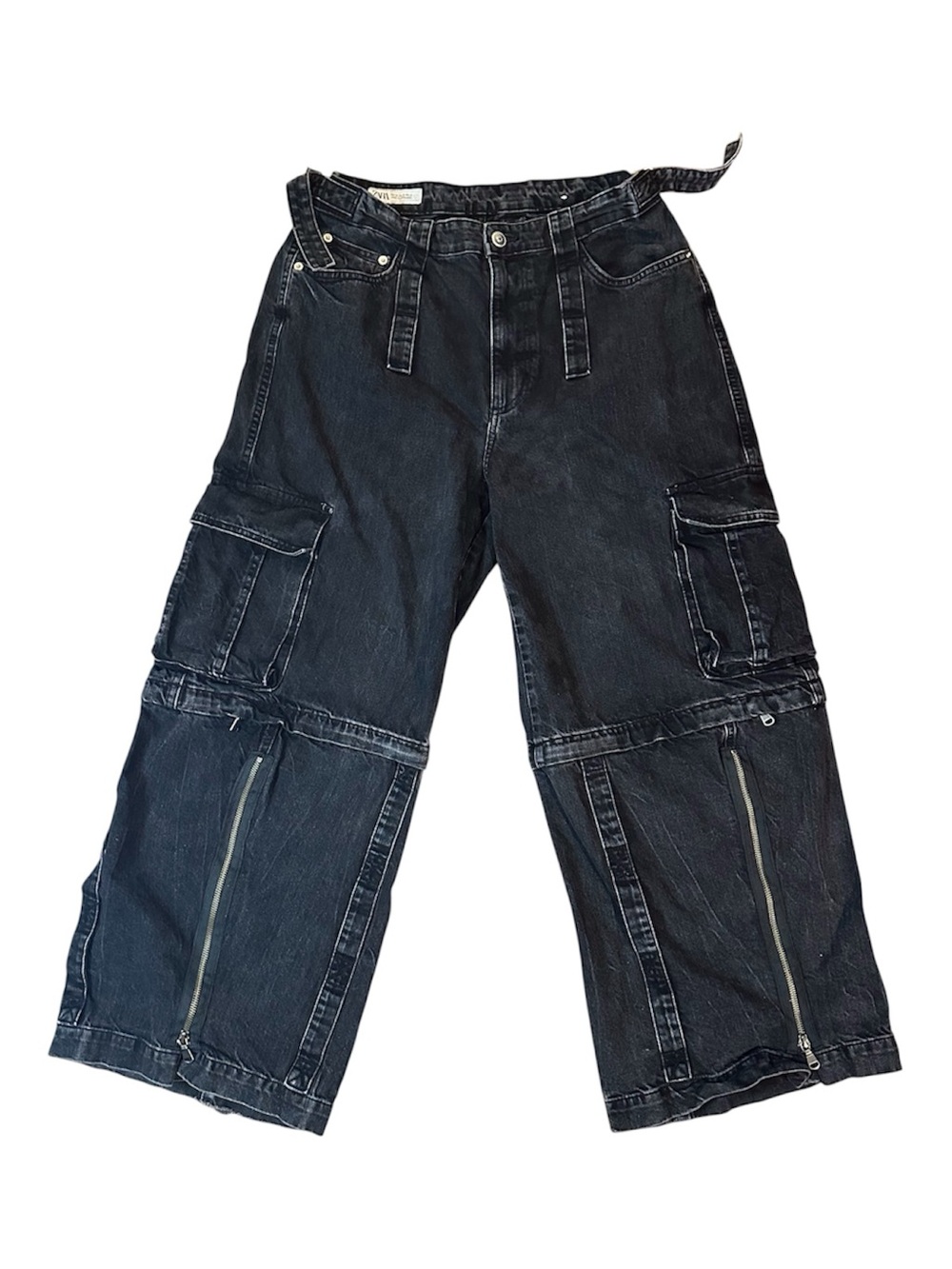 ZARA Detachable Cargo Denim Jeans